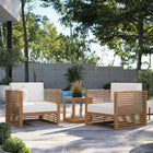 Modway Carlsbad 3-Piece Teak Wood Outdoor Patio Set EEI-5838