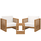Modway Carlsbad 3-Piece Teak Wood Outdoor Patio Set EEI-5838