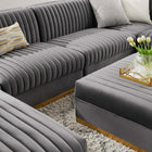 Modway Sanguine 7-Piece Channel Tufted Performance Velvet Right-Facing Modular Sectional Sofa