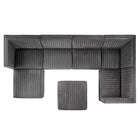 Modway Sanguine 7-Piece Channel Tufted Performance Velvet Right-Facing Modular Sectional Sofa