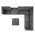 Modway Sanguine 7-Piece Channel Tufted Performance Velvet Right-Facing Modular Sectional Sofa