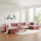 Modway Sanguine 6-Piece Channel Tufted Performance Velvet Modular Sectional Sofa