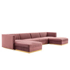 Modway Sanguine 6-Piece Channel Tufted Performance Velvet Modular Sectional Sofa