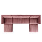 Modway Sanguine 6-Piece Channel Tufted Performance Velvet Modular Sectional Sofa