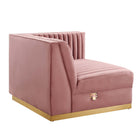 Modway Sanguine 6-Piece Channel Tufted Performance Velvet Modular Sectional Sofa