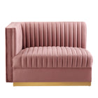 Modway Sanguine 6-Piece Channel Tufted Performance Velvet Modular Sectional Sofa