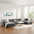 Modway Sanguine 6-Piece Channel Tufted Performance Velvet Modular Sectional Sofa