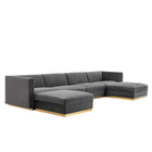 Modway Sanguine 6-Piece Channel Tufted Performance Velvet Modular Sectional Sofa