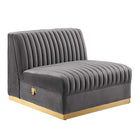 Modway Sanguine 6-Piece Channel Tufted Performance Velvet Modular Sectional Sofa