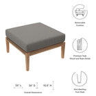 Modway Clearwater Outdoor Patio Teak Wood Ottoman