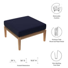 Modway Clearwater Outdoor Patio Teak Wood Ottoman
