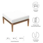 Modway Clearwater Outdoor Patio Teak Wood Ottoman