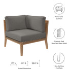 Modway Clearwater Outdoor Patio Teak Wood Corner Chair