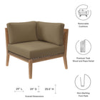 Modway Clearwater Outdoor Patio Teak Wood Corner Chair