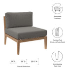 Modway Clearwater Outdoor Patio Teak Wood Armless Chair