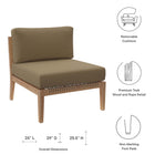 Modway Clearwater Outdoor Patio Teak Wood Armless Chair