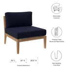 Modway Clearwater Outdoor Patio Teak Wood Armless Chair