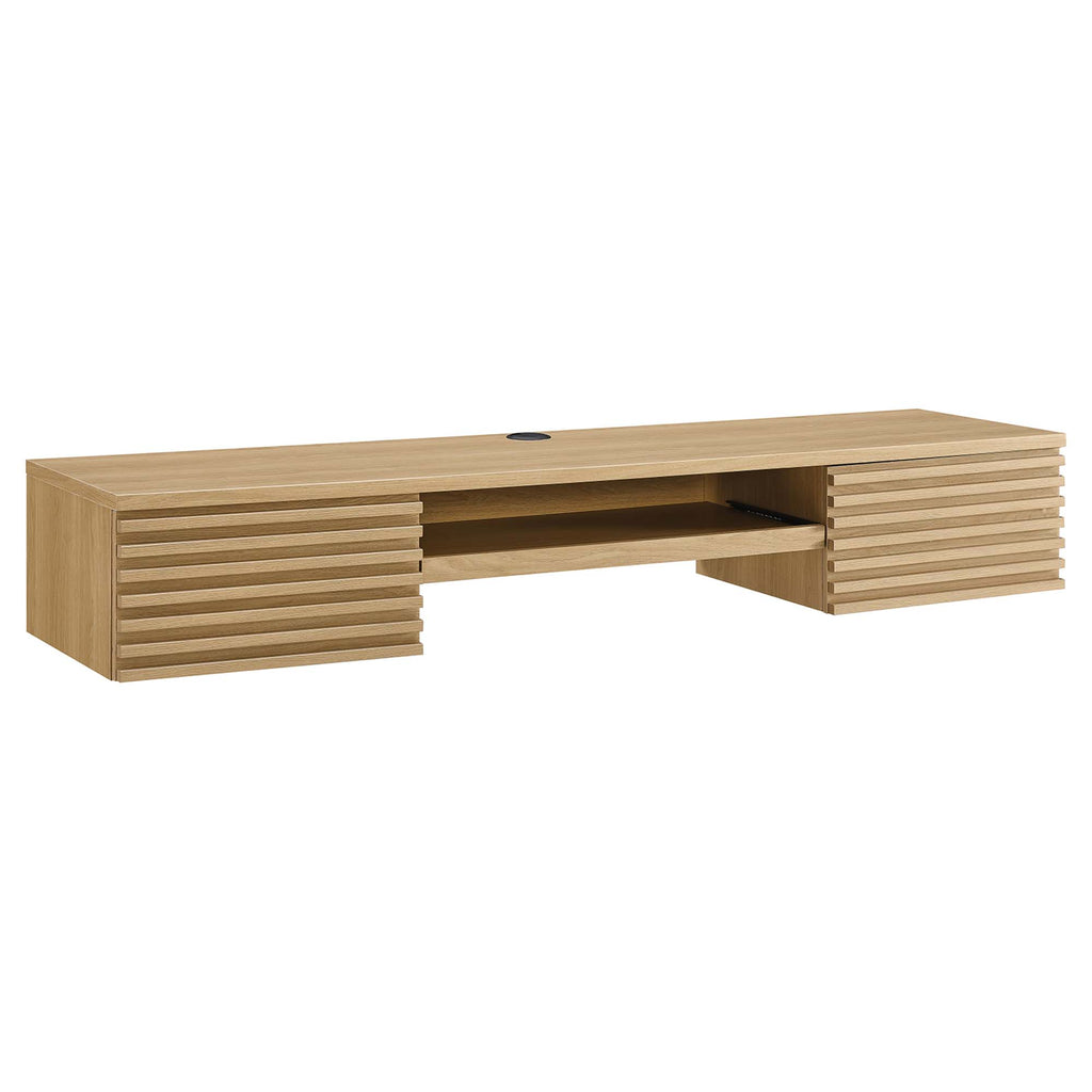 Modway Render Wall Mount Wood Office Desk  