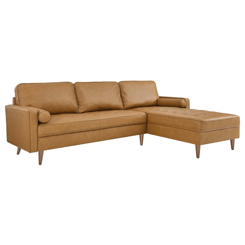 Modway Valour 98" Leather Sectional Sofa  