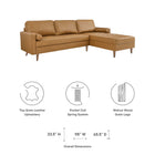 Modway Valour 98" Leather Sectional Sofa