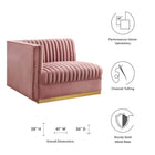 Modway Sanguine Channel Tufted Performance Velvet Modular Sectional Sofa Left-Arm Chair