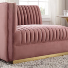 Modway Sanguine Channel Tufted Performance Velvet Modular Sectional Sofa Left-Arm Chair