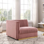 Modway Sanguine Channel Tufted Performance Velvet Modular Sectional Sofa Left-Arm Chair