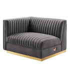 Modway Sanguine Channel Tufted Performance Velvet Modular Sectional Sofa Left-Arm Chair