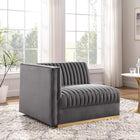 Modway Sanguine Channel Tufted Performance Velvet Modular Sectional Sofa Left-Arm Chair