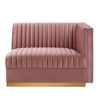 Modway Sanguine Channel Tufted Performance Velvet Modular Sectional Sofa Right-Arm Chair