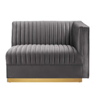 Modway Sanguine Channel Tufted Performance Velvet Modular Sectional Sofa Right-Arm Chair