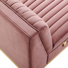 Modway Sanguine Channel Tufted Performance Velvet Modular Sectional Sofa Armless Chair