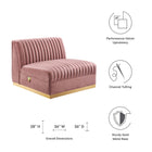 Modway Sanguine Channel Tufted Performance Velvet Modular Sectional Sofa Armless Chair