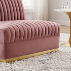 Modway Sanguine Channel Tufted Performance Velvet Modular Sectional Sofa Armless Chair