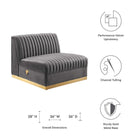 Modway Sanguine Channel Tufted Performance Velvet Modular Sectional Sofa Armless Chair