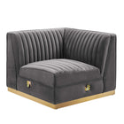 Modway Sanguine Channel Tufted Performance Velvet Modular Sectional Sofa Right Corner Chair