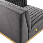 Modway Sanguine Channel Tufted Performance Velvet Modular Sectional Sofa Right Corner Chair