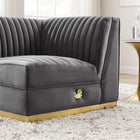 Modway Sanguine Channel Tufted Performance Velvet Modular Sectional Sofa Right Corner Chair