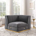 Modway Sanguine Channel Tufted Performance Velvet Modular Sectional Sofa Right Corner Chair