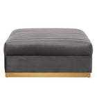 Modway Sanguine Channel Tufted Performance Velvet Modular Sectional Sofa Ottoman