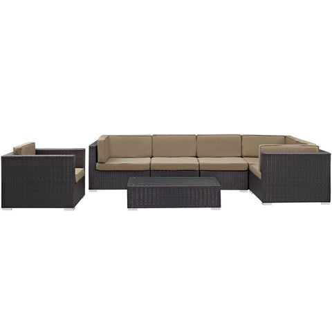 Modway Corona 7 Piece Outdoor Patio Sectional Set  