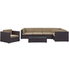 Modway Corona 7 Piece Outdoor Patio Sectional Set