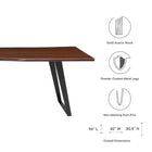 Modway Viggo 96" Live Edge Acacia Wood Acacia Wood Dining Table