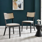 Modway Caledonia Fabric Upholstered Wood Dining Chair Set of 2
