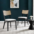 Modway Caledonia Fabric Upholstered Wood Dining Chair Set of 2