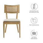 Modway Caledonia Fabric Upholstered Wood Dining Chair Set of 2