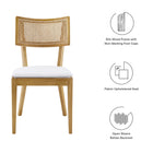 Modway Caledonia Fabric Upholstered Wood Dining Chair Set of 2