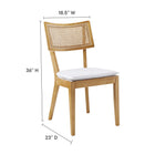 Modway Caledonia Fabric Upholstered Wood Dining Chair Set of 2