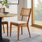 Modway Caledonia Fabric Upholstered Wood Dining Chair Set of 2