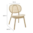 Modway Malina Wood Dining Side Chair Set of 2